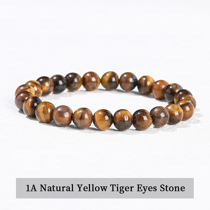 JD 6 8 10mm Natural Stone Beaded Bracelet Obsidian Fluorite Quartz Jasper Healing Beads Bangles Women Men Stretch Yoga Jewelry