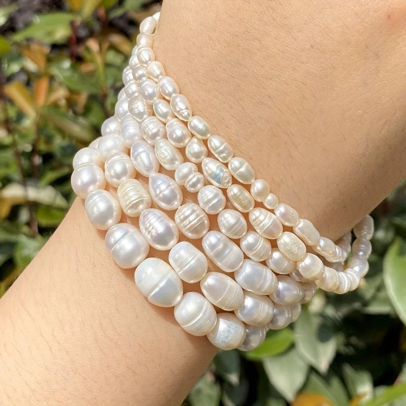 Natural Freshwater Pearls Rice Beads Baroque Pearls 4-11mm Loose Spacer Beads for Jewelry Making Supplies DIY Necklace Bracelet