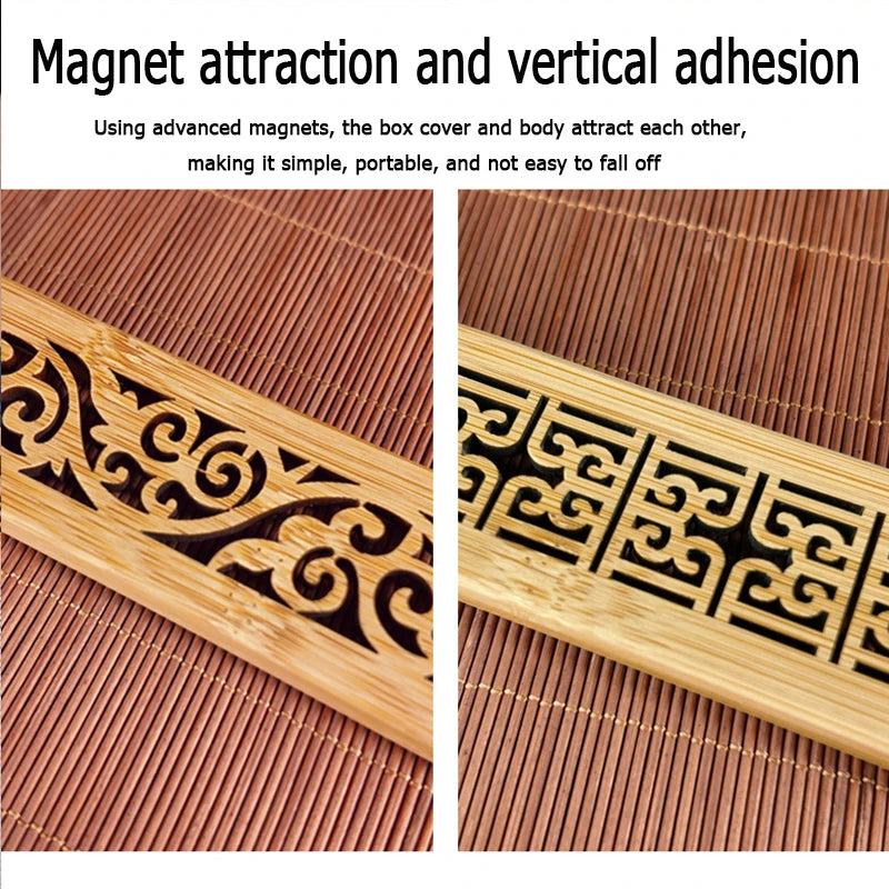 1PCS Natural Bamboo Board Incense Support Rods Stick Stand Box Sahumerios Holder Japanese Style Bamboo Incense Ash Catcher XX004