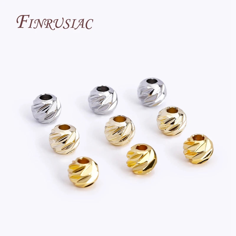 18K Gold Plated Spacer Beads 2.5-6mm Round Beads for Jewelry Making