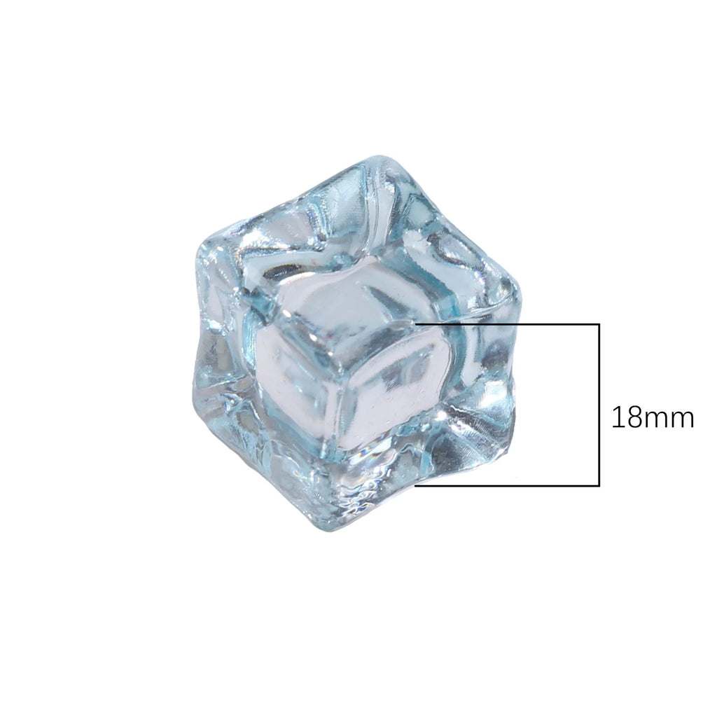 Colorful 18mm Plastic Ice Cubes 10pcs Transparent Beads