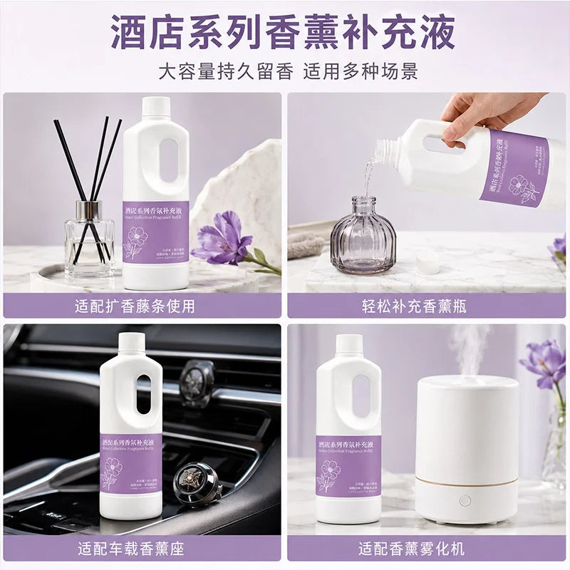 1000ml Large Capacity Hotel Fragrance Oil Refill, Long Lasting Home Aroma Liquid, Air Freshener for Toilet & Bathroom