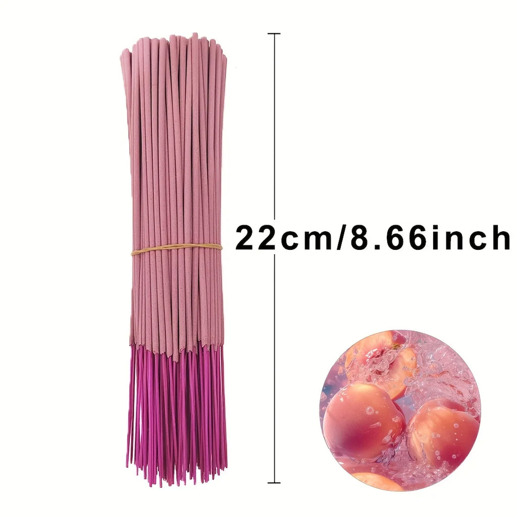 Best-Selling Peach-Scented Aromatherapy Stick - 22.0cm Long Bamboo Incense Sticks, Long-Lasting Fragrance, Suitable for Home Decoration, Yoga, Meditation, and Festivals (June Festival, Mother's Day, Father's Day)