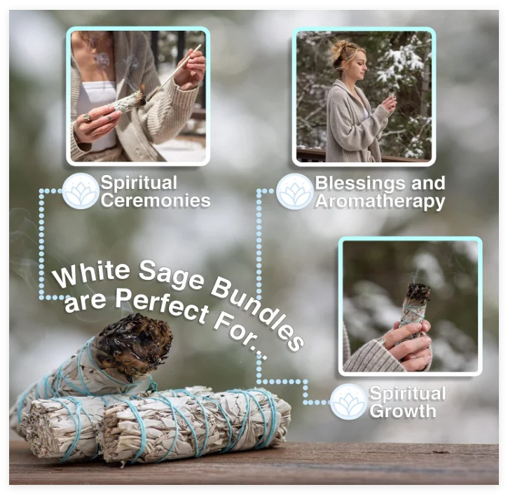 Original California White Sage bundle 40g, For purify negative energy Clean space Used in yoga SPA Meditate