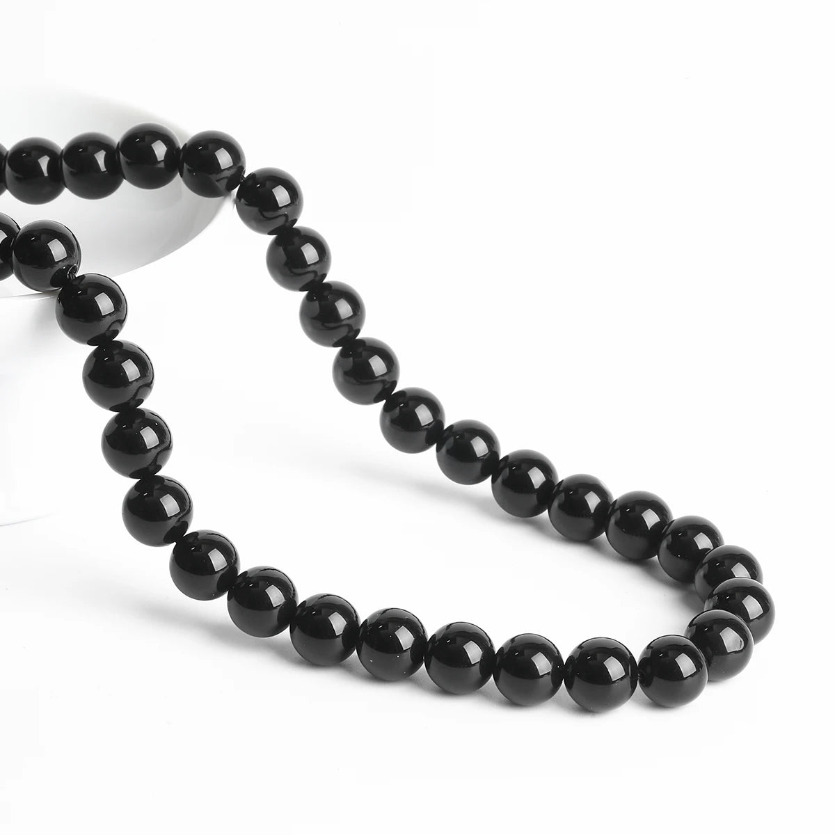 5A Natural Black Agate Onyx Stone Beads Round Loose Spacer 4 6 8 10 12mm For Jewelry Making DIY Bracelets Accessory 15'' Strand