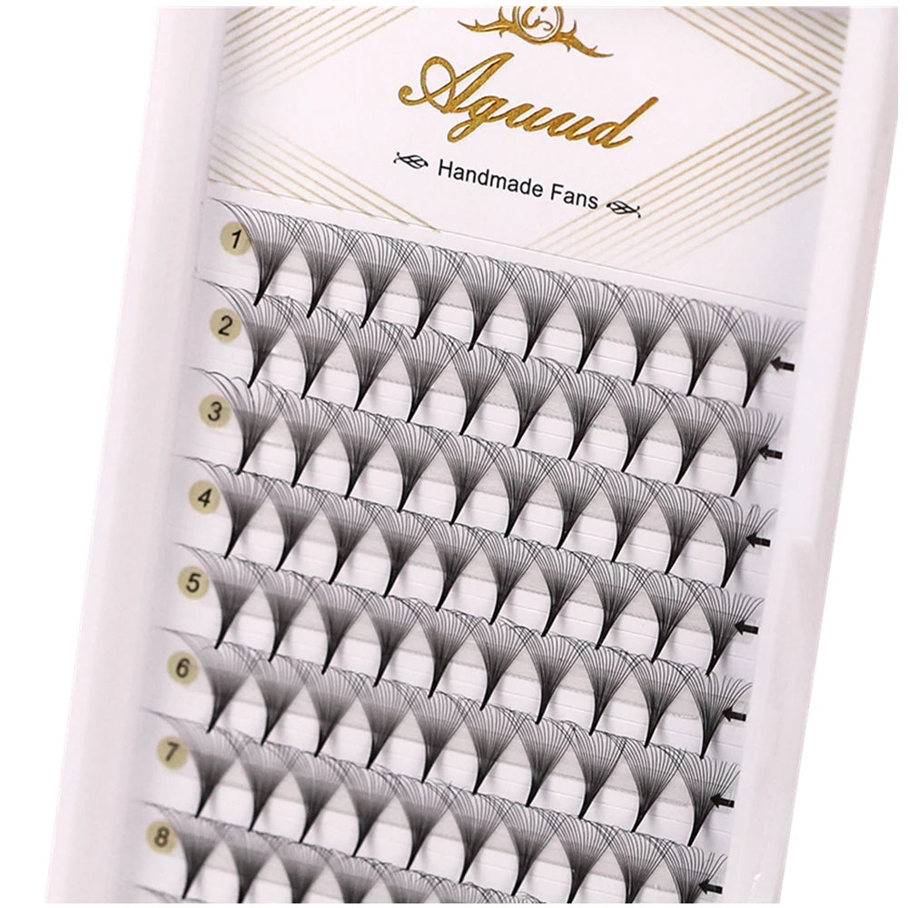 AGUUD 5 Trays/Lot Thin Roots Slim Base Premade Fans Lash Sharp Pointy Base Promade Russian Volume Fans Eyelash Extensions Faux