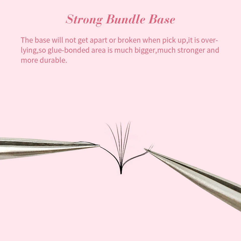 500Fans Loose Fan Lashes Eyelash Extension 5D 6D 8D 10D 20D 30D Pointy Base Premade Medium Stem Sharp Thin Russian Volume Lashes