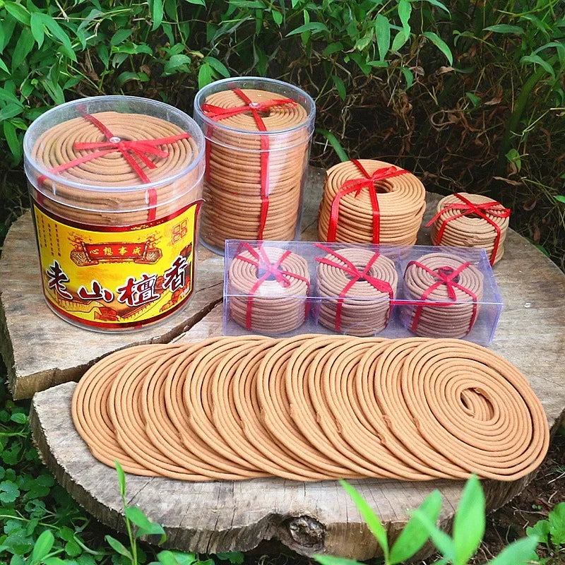 1/2/4 Hours Laosan Sandalwood Incense Coil Household Indoor/Office/Worship Buddha/Meditation/Soothing/Odor Removal Aromatherapy