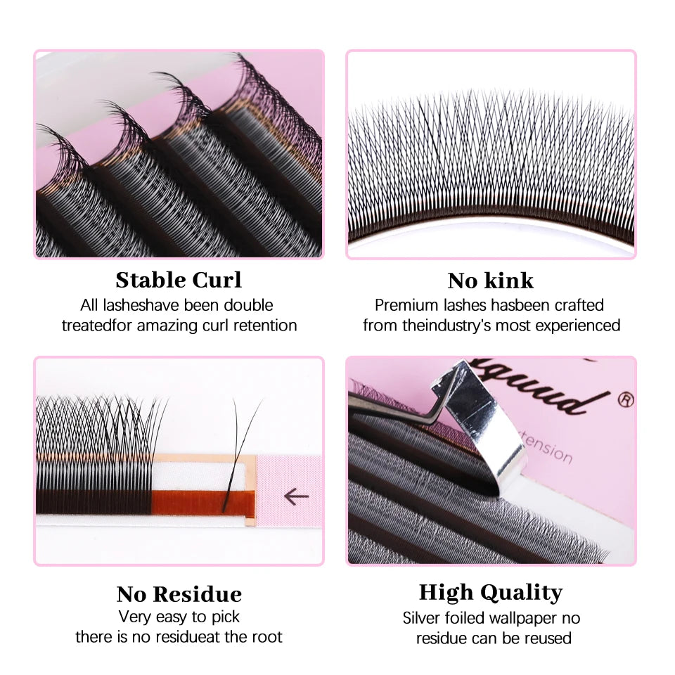 AGUUD 2D Y Lashes Extension Premade Voume Fans Faux Mink Eyelashes Premium Mesh Net Cross Lash Single Tips 2D Y Shaped Eyelashes