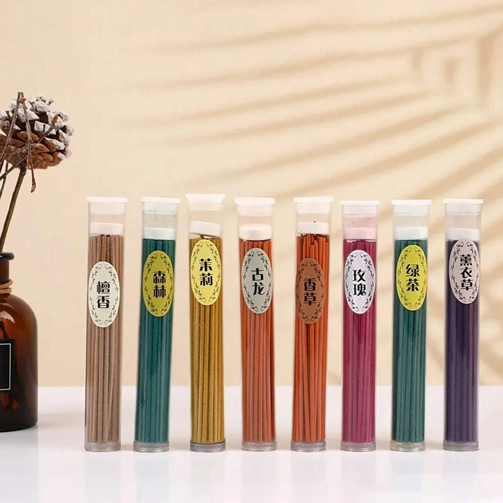 50Pcs/box Natural Incense Sticks Jasmine Lavender Scented Handmade Aromatherapy Sticks Yoga Meditation Air Purification Incenses