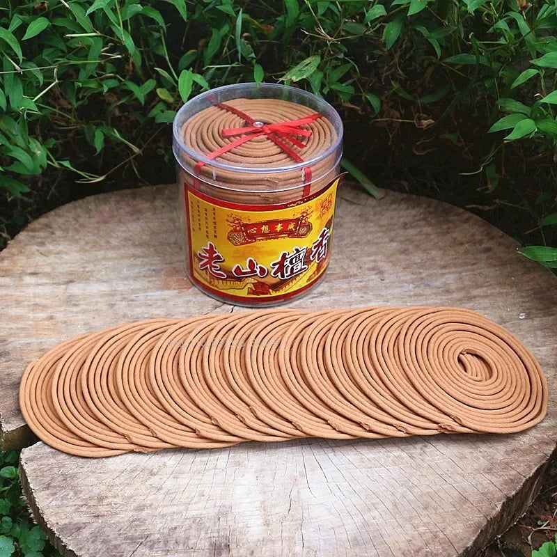 1/2/4 Hours Laosan Sandalwood Incense Coil Household Indoor/Office/Worship Buddha/Meditation/Soothing/Odor Removal Aromatherapy