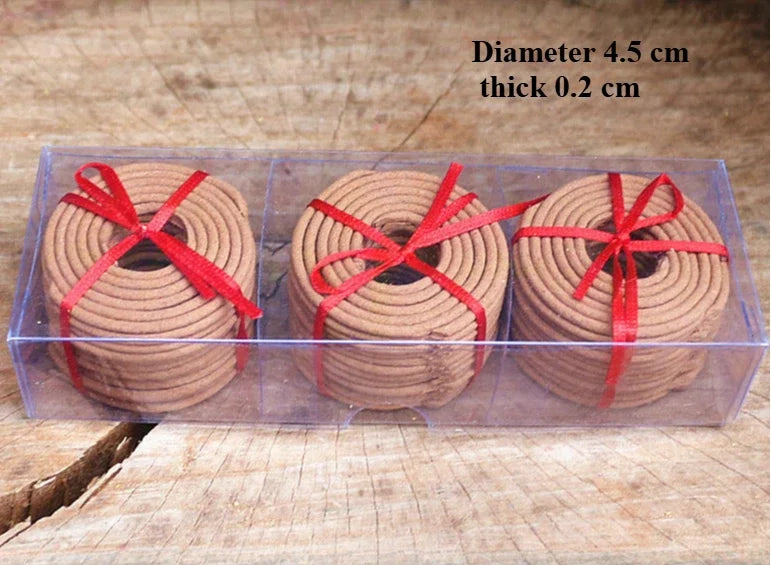 1/2/4 Hours Laosan Sandalwood Incense Coil Household Indoor/Office/Worship Buddha/Meditation/Soothing/Odor Removal Aromatherapy