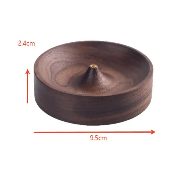 【F】North American Black Walnut Solid Wood Incense Stick Tea Ceremony Round Incense Burner Agarwood Tray Holder Home Decor