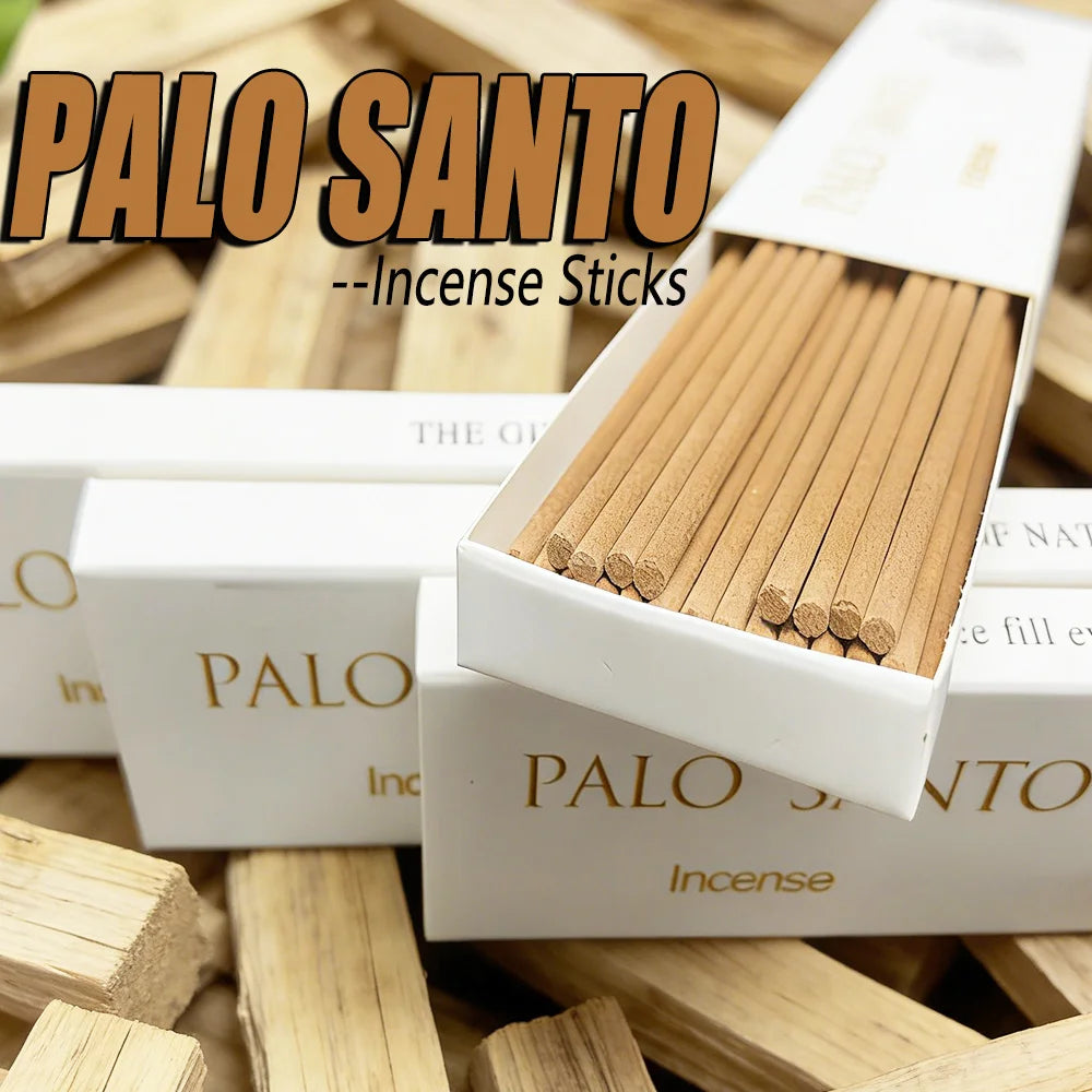Palosanto Premium Boxed Incense Sticks, 12cm Long Natural Incense Sticks Made from Natural Sacred Wood Powder, with a Strong and Long-Lasting Fragrance, Invigorating and Refreshing, Purifying the Air, Suitable for Home, Office, Hotels, Clubs, and an Ideal