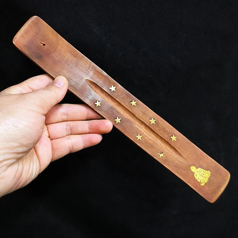 Handmade Thicken Solid Wood Incense Burner Indian Sandalwood OUDH Incense Sticks Holder Zen Buddha Fragrance Incense Base
