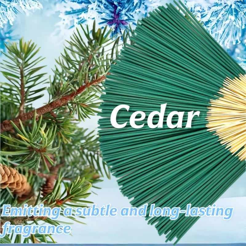 20/50/100 Pieces of Mint and Cedar Handmade Incense Sticks -8.66- Fresh and Elegant Fragrance, Easy to Carry, Suitable for Yoga, Meditation, Gift-Giving, Sleep, Meditation, and Office Work, Office Fragrance |   The Aesthetics of Tranquility |   Cedar Wood