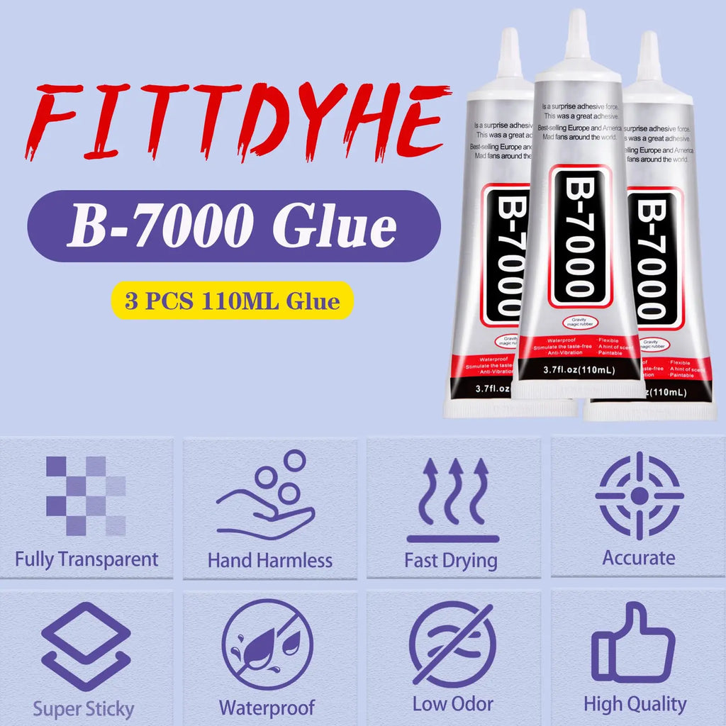 B7000 Semi-Fluid High-Viscosity Clear Adhesive for Gemstones, Diamonds, Rhinestones, and Jewelry Making – 15ml