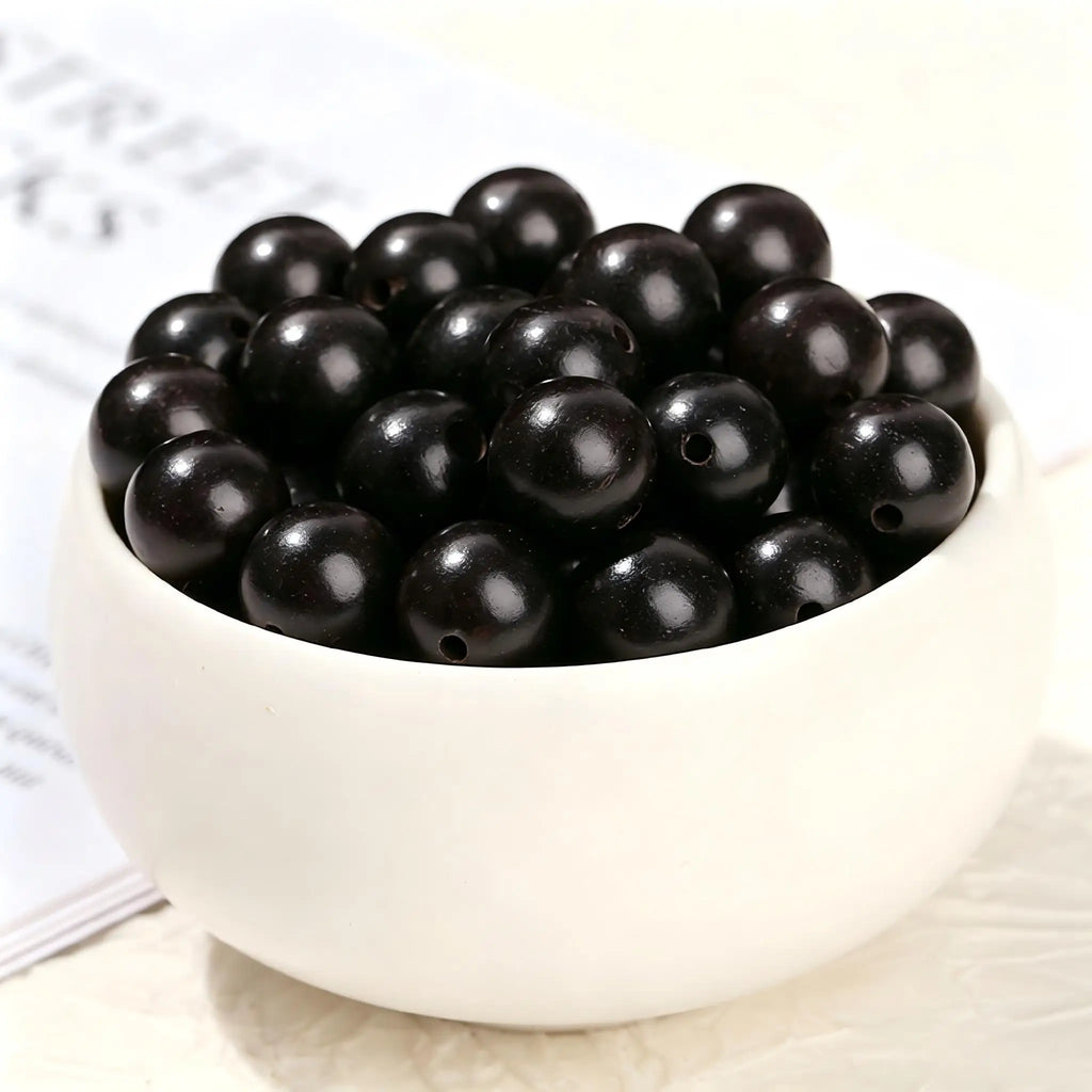 50 Pcs/lot Natural Black Sandalwood Bead Round Loose Spacer Buddha Wooden Bead For Jewelry Making Diy Necklace Bracelet Supplies