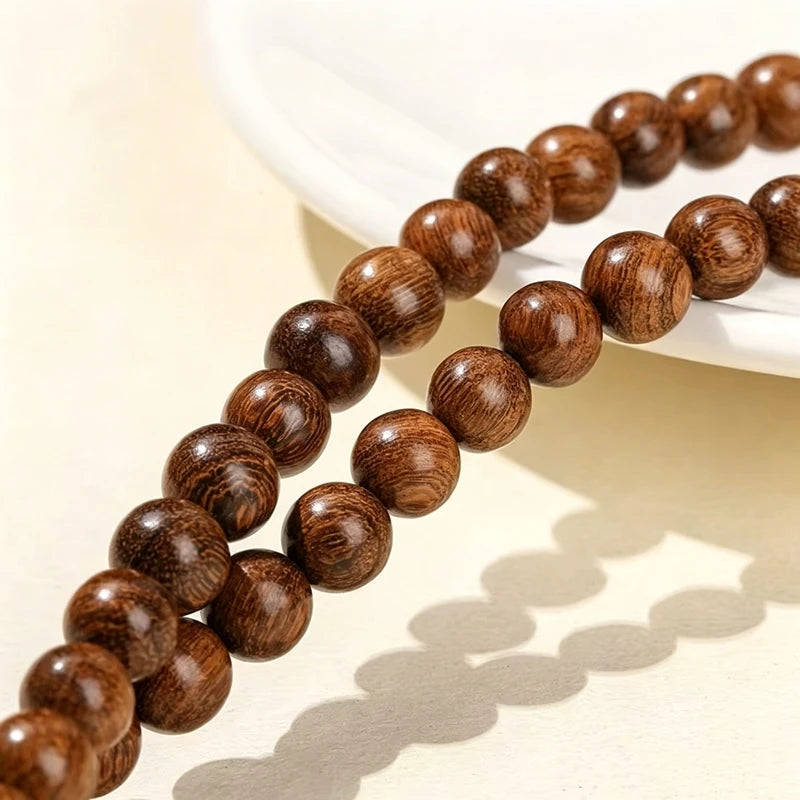 Natural Wood Bead Gold Silk Sandalwood Round Buddha Bead Pick Size For Jewelry Making Diy Necklace Bracelet Accessory 6 8 10mm