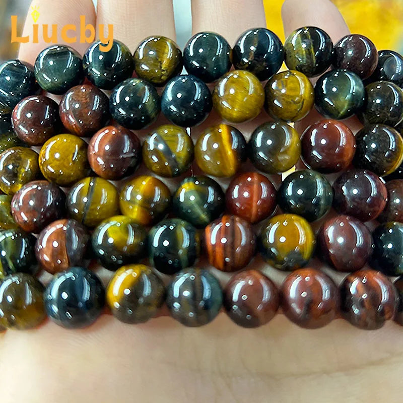 Natural 3-Color Tiger Eye Beads 10mm DIY Jewelry Making