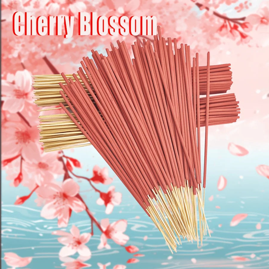19/49/98/198 pink cherry blossom incense sticks 22.0cm Soft and delicate fragrance, suitable for bedrooms, study rooms, tea rooms, and for relieving stress at work, enhancing the ambiance for guests, with stable burnin