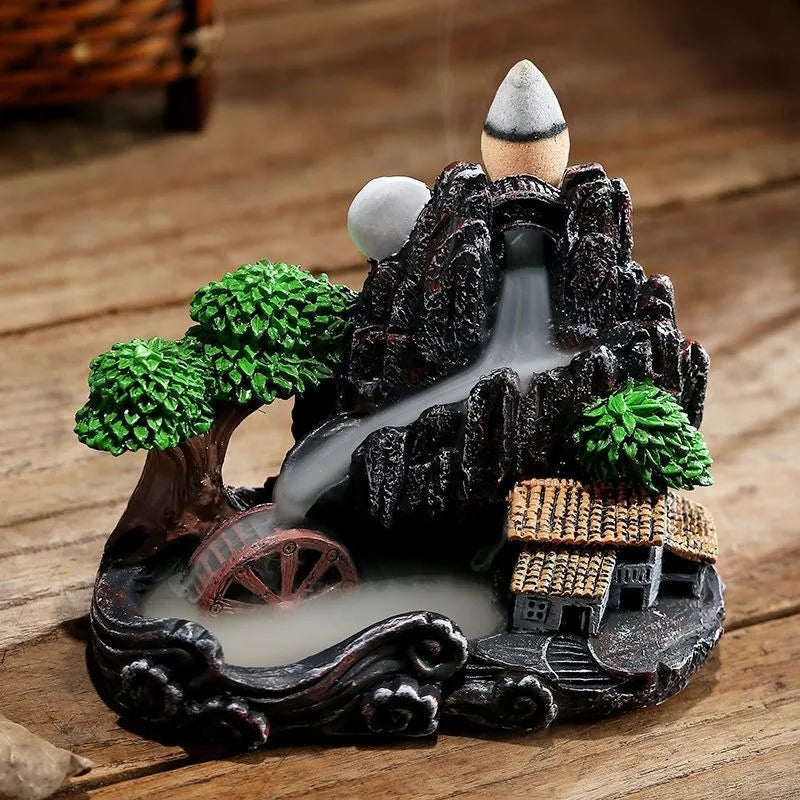 Creative Backflow Incense Tower Ornament, Indoor Bedroom Coil Incense, Household Agarwood Incense, Deodorization & Odor Removal