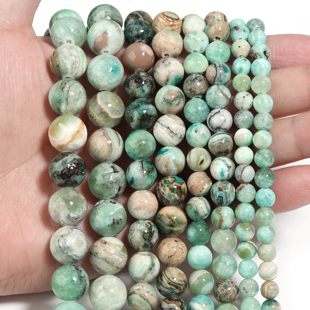 1 Strand 6/8/10/12mm Natural Stone Green Calcite Beads Round Loose Beads For Jewelry Making DIY Bracelets Necklace Accessories