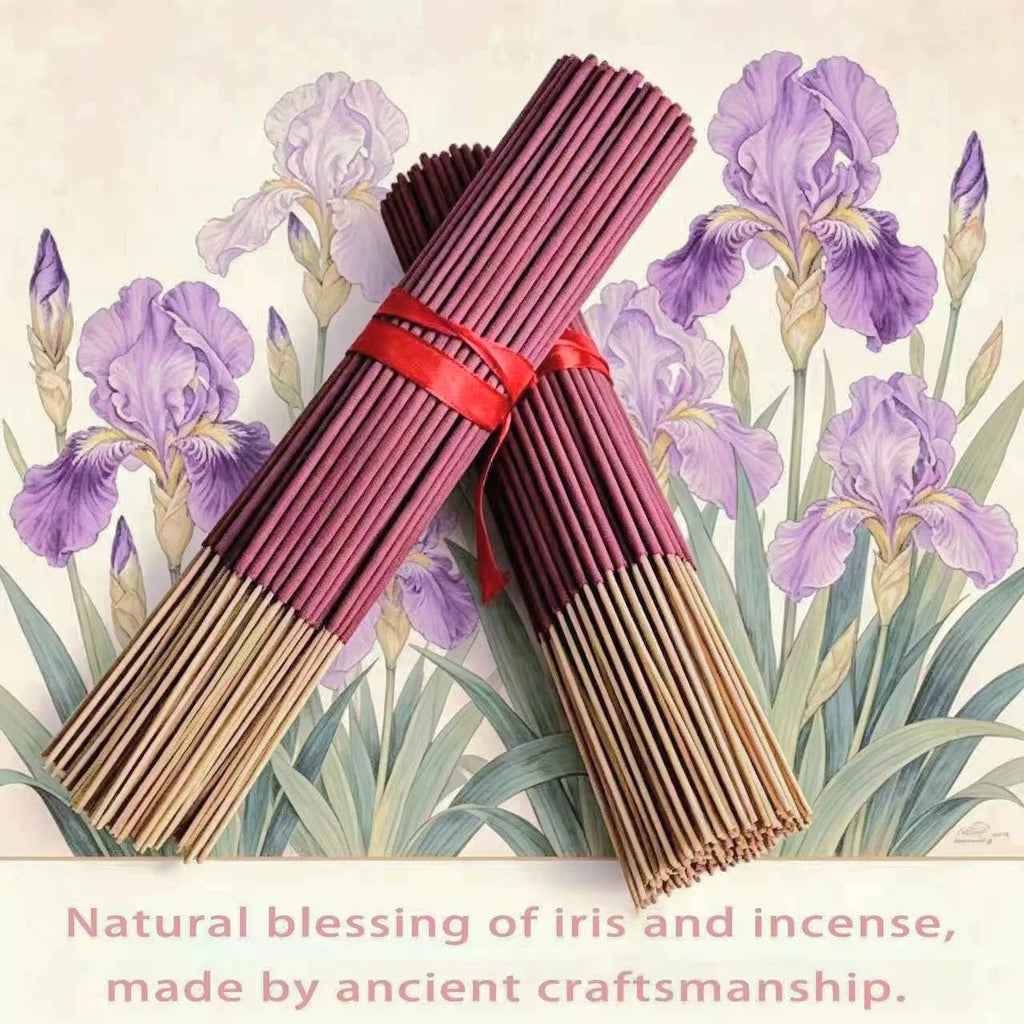 22cm Iris Flower Incense Sticks with Long-Lasting Fragrance, Suitable for Home Bedrooms, Study Rooms, Living Rooms, Tea Rooms, and Reception Rooms, to Purify the Air and Relax the Mind