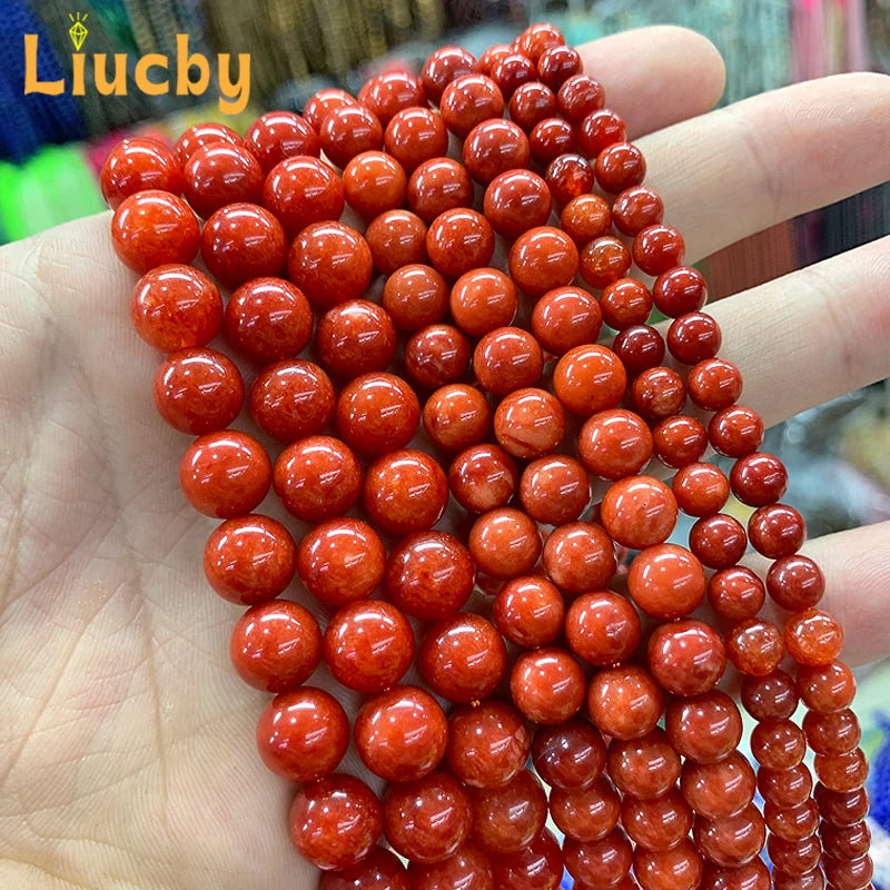 Natural Red Chalcedony Beads 6-12mm for DIY Jewelry