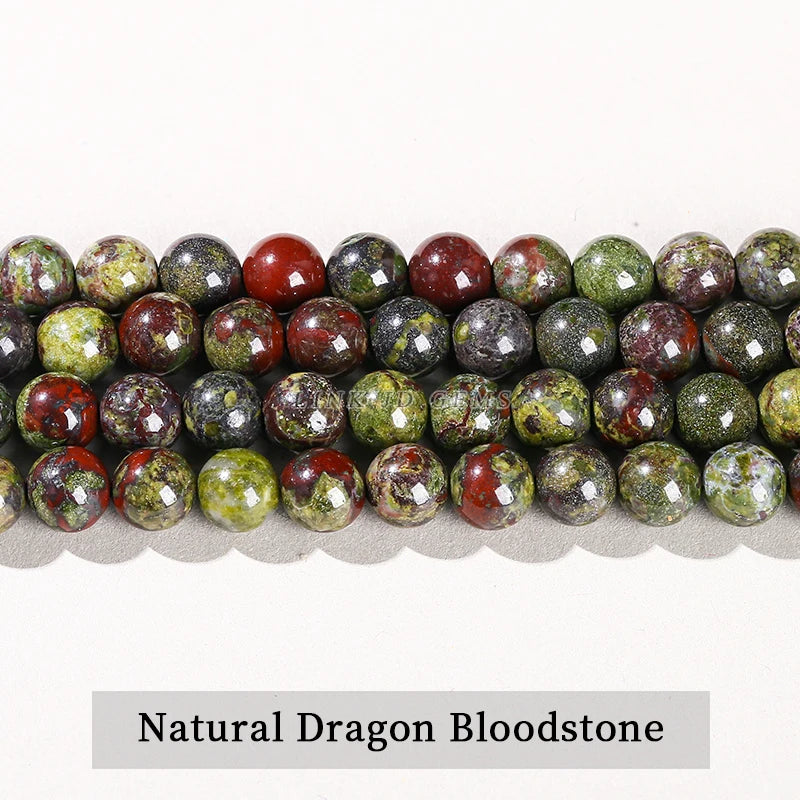 Natural Dragon Bloodstone Bead Round Loose Spacer 4 6 8 10 12mm Seed Beads For Jewelry Making Diy Necklace Bracelet Accessory