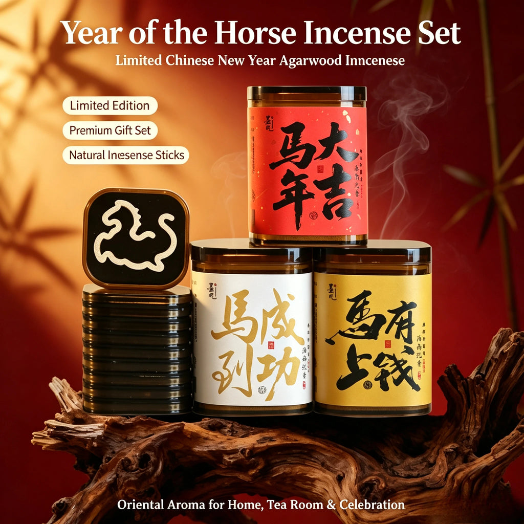 xmsj Year of The Horse Shaped Incense Coils Natural Agarwood No Binder Powder Chinese Zodiac Incense Indoor Home