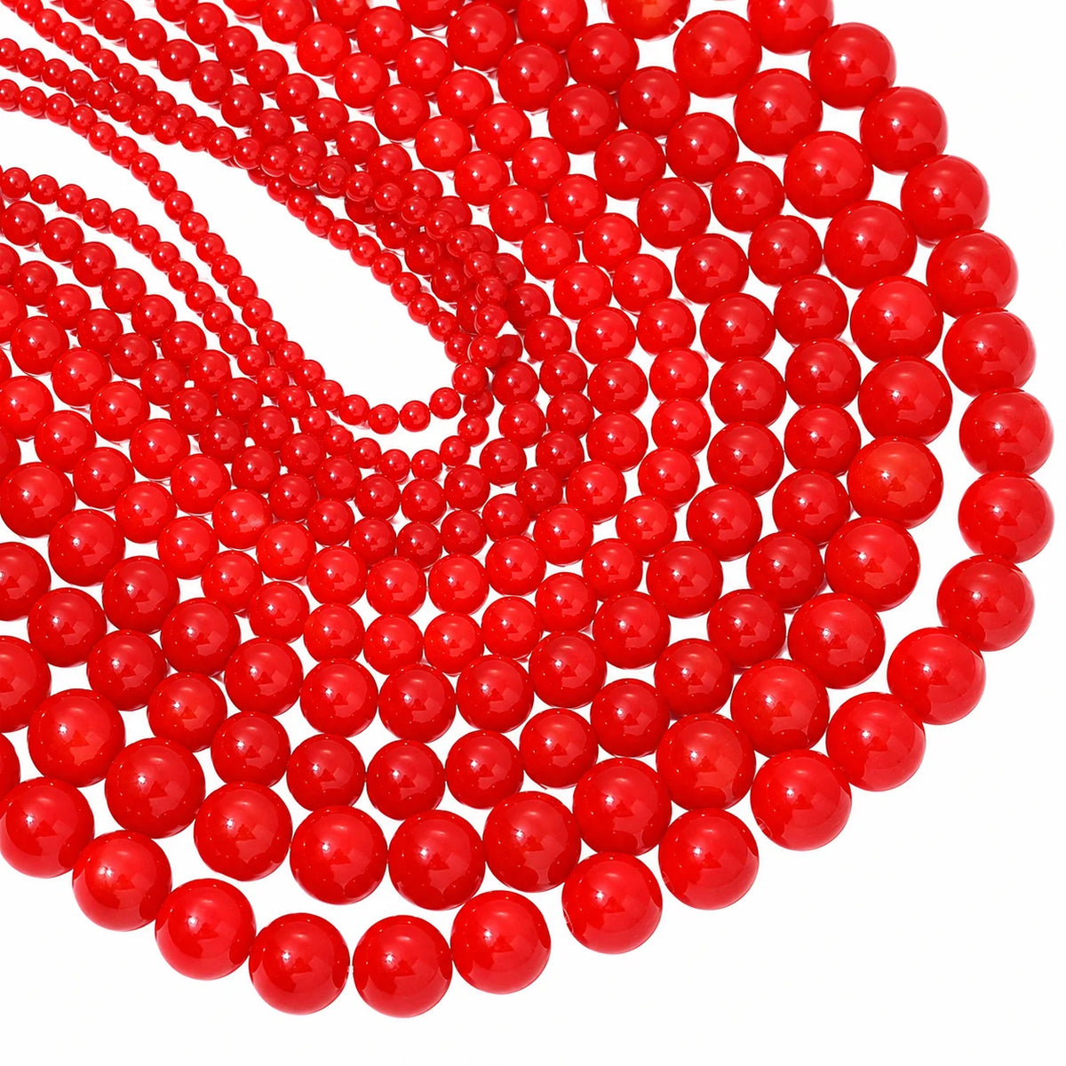Wholesale Red Coral Natural Stone Beads Round Loose Spacer Beads For DIY Charm Jewelry Making Bracelets 4/6/8/10/12mm 15in