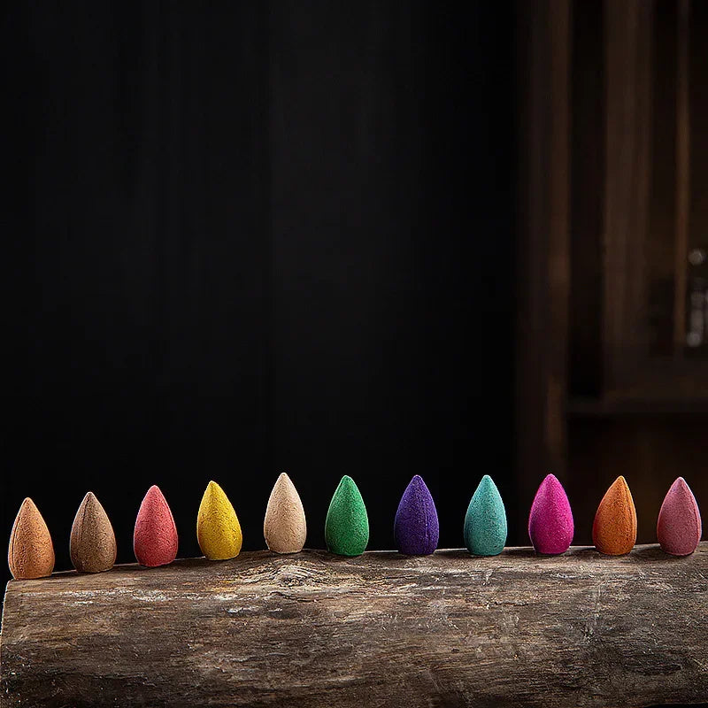 200Pcs Natural Waterfall Incense Cones Reflux Tower Incense for Burner Smoke Backflow Cone Fragrance Lavender Aromatherapy Buda