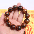 Lightning Strike Jujube Wooden Beads 12mm Round 17Pcs Handmade