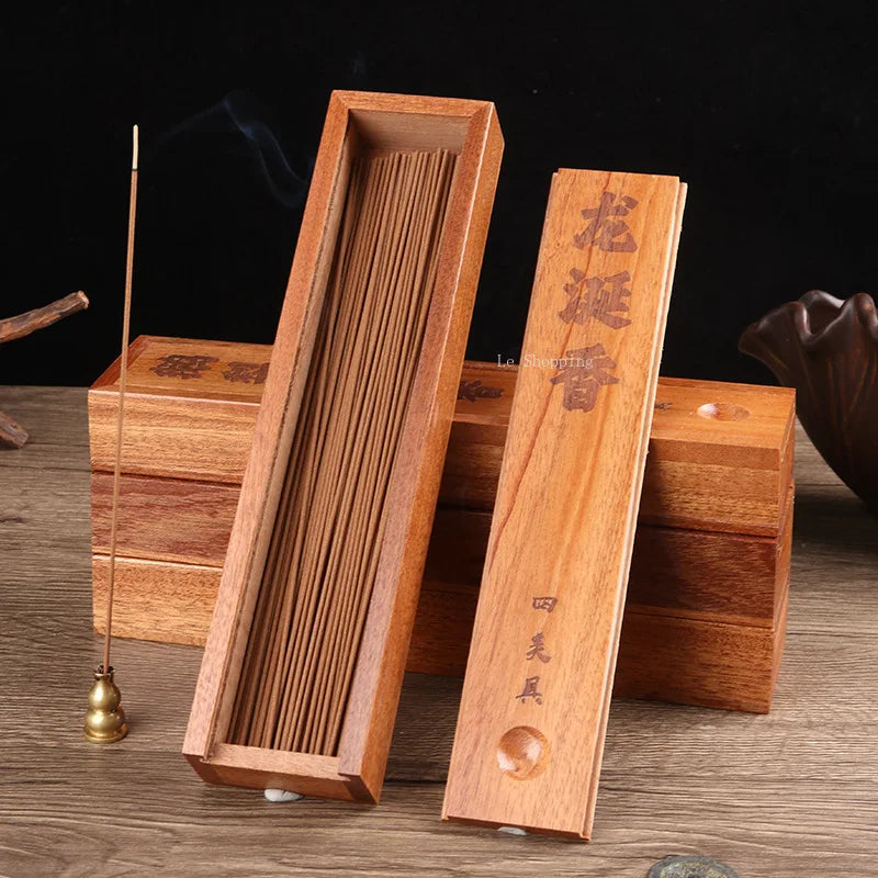 21cm Natural Incense Stick Wooden Box/Old Mountain Sandalwood Ambergris Nha Trang Agarwood Indoor Air Purification Joss Stick