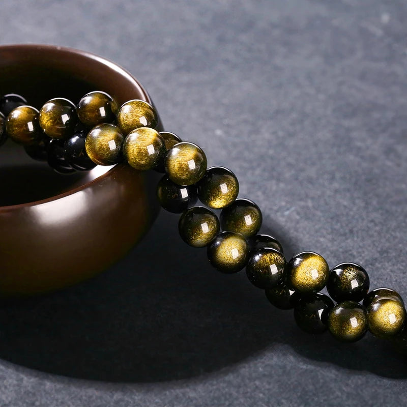 Natural Stone Beads Golden Obsidian Agates Jaspers Amazonite Jade Beads For Jewelry Making DIY Bracelet Necklace 4 6 8 10 12mm