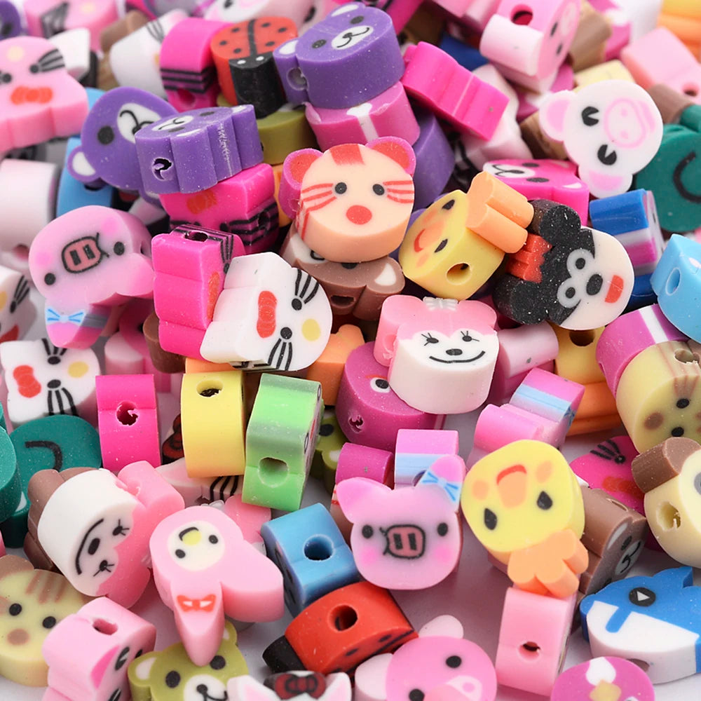 30/50/100pcs Red Envelope Love Spacer Clay Beads Sweet Heart Polymer Clay Beads For Jewelry Making DIY Craft Ornament Supplies