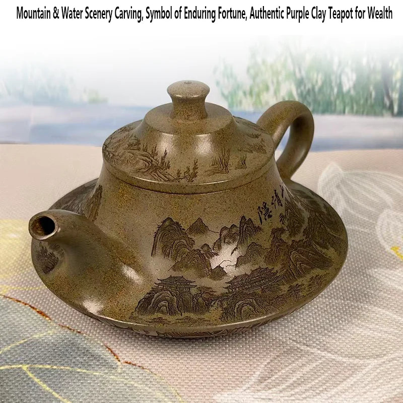 350ml Yixing Zisha Teapot Handmade Purple Clay Teapot