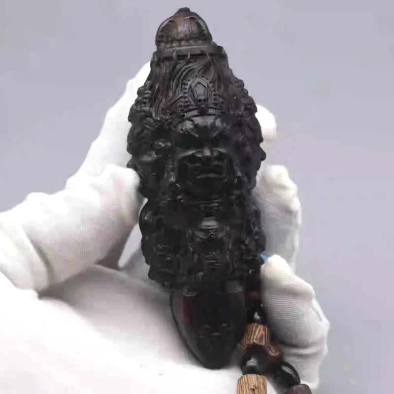 Hand-Carved Agarwood Mahakala Vajra Phurba 3.5 Buddhist Ornament