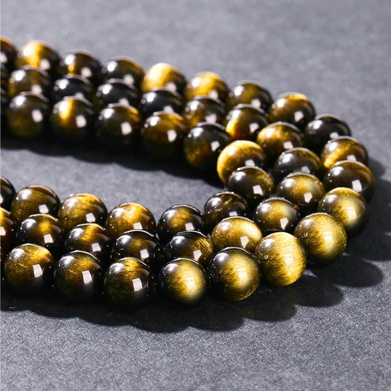 Natural Stone Beads Golden Obsidian Agates Jaspers Amazonite Jade Beads For Jewelry Making DIY Bracelet Necklace 4 6 8 10 12mm