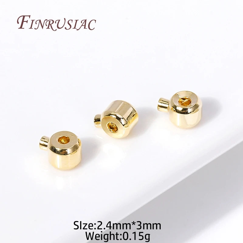 18K Gold Plated Crimp Beads 2.4mm 3mm