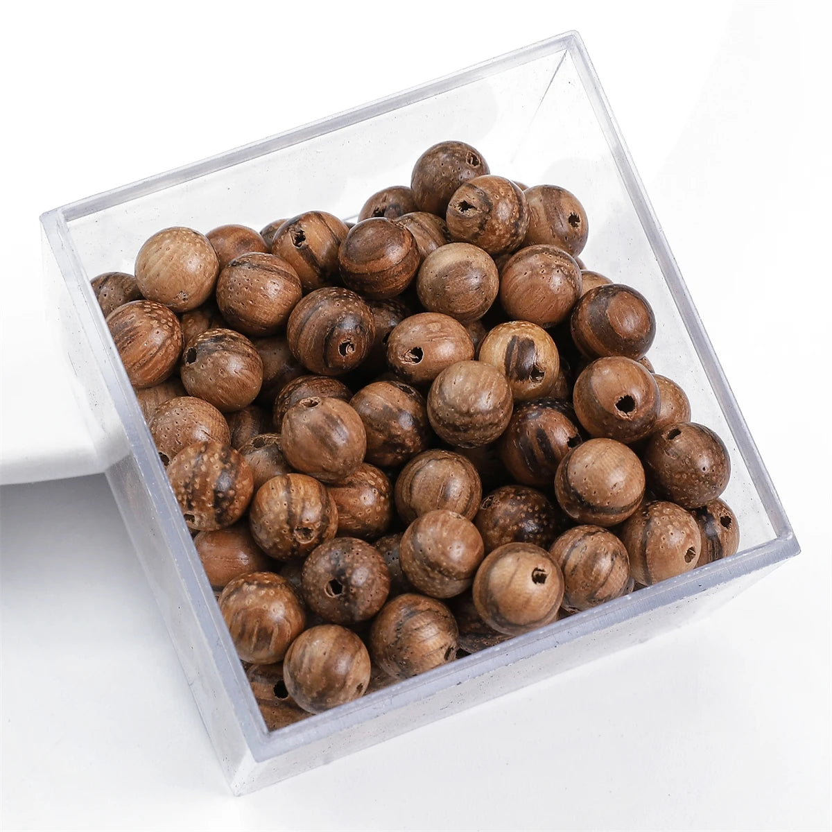 50Pcs/Lot 8mm Brown Series Natural Wooden Beads Eco-Friendly Wood Round Loose Beads For Jewelry Making Bracelets DIY Accessories