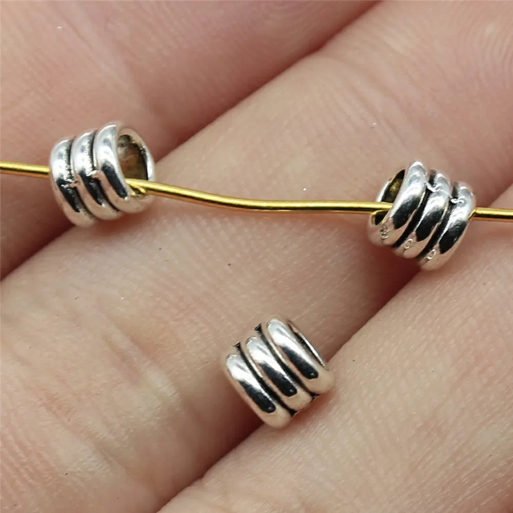 20pcs Spacer Beads Charms Antique Silver Color Big Hole Spacer Beads Charms Pendants For Bracelets Jewelry Making
