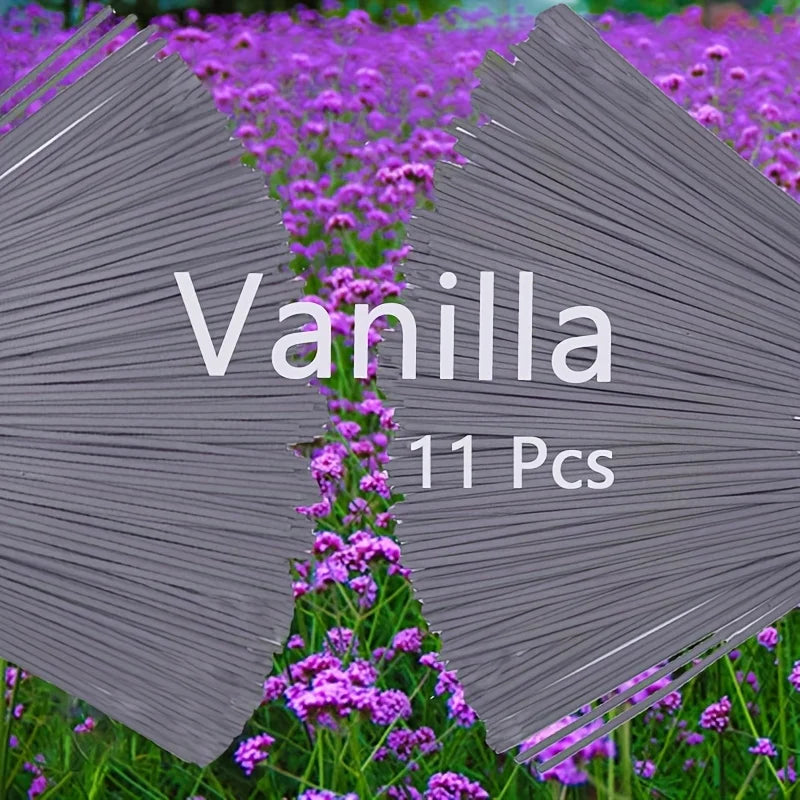 Vanilla Scented Essential Oil Aroma Sticks, 11/51/101/151P, 22.0cm - Long-Lasting, Natural Wood Scent, Suitable for Yoga, Meditation, Relaxation and Sleep Aid - Perfect for Home Decor, Hotels and Spas