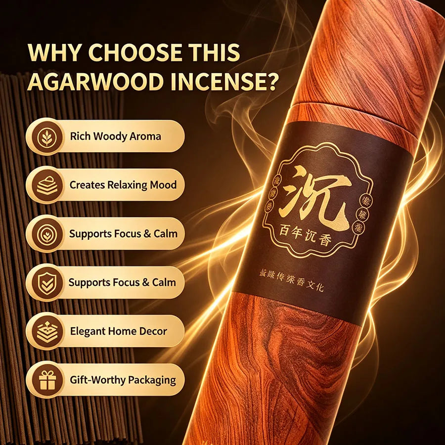 Large Handmade Incense with Century-Old agarwood, Rich Fragrance, Perfect for Study, Tea Room or yoga Decoration
