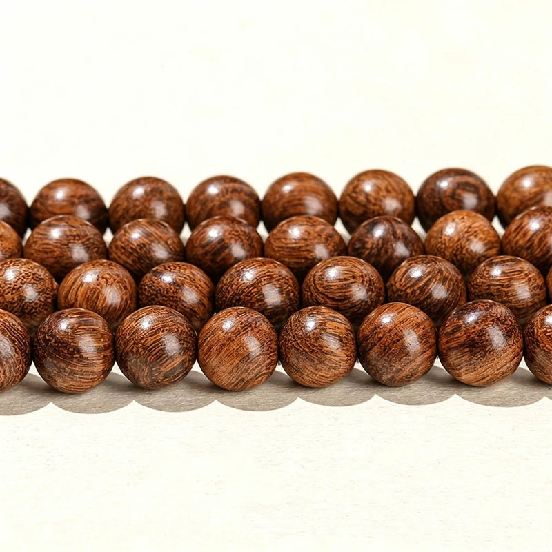 Natural Wood Bead Gold Silk Sandalwood Round Buddha Bead Pick Size For Jewelry Making Diy Necklace Bracelet Accessory 6 8 10mm