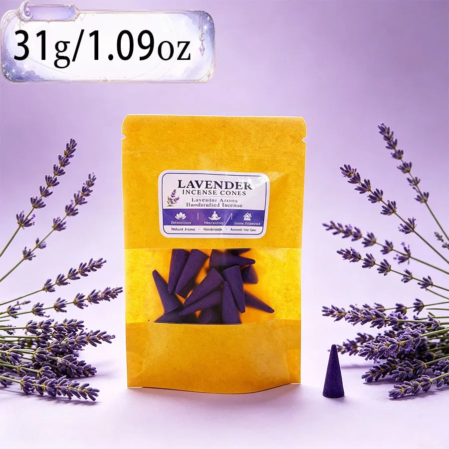 Premium Lavender Aromatherapy Cones, Naturally Handmade, Lavender Scent, Gentle and Sweet Fragrance, for Relaxation and Sleep, Cozy Home Fragrance, Yoga and Meditation, Indoor and Outdoor Use, Gift