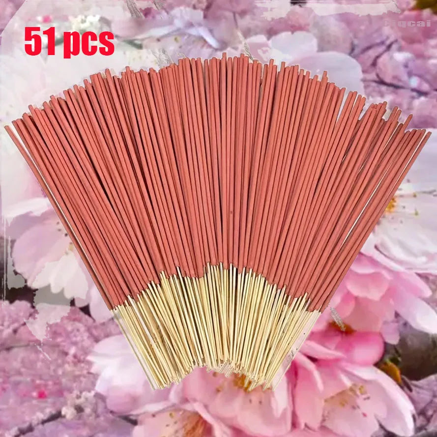 Natural Sweet Cherry Blossom Incense Sticks Handmade Rolled Joss Stick Incense Lasting Floral Scents for Home