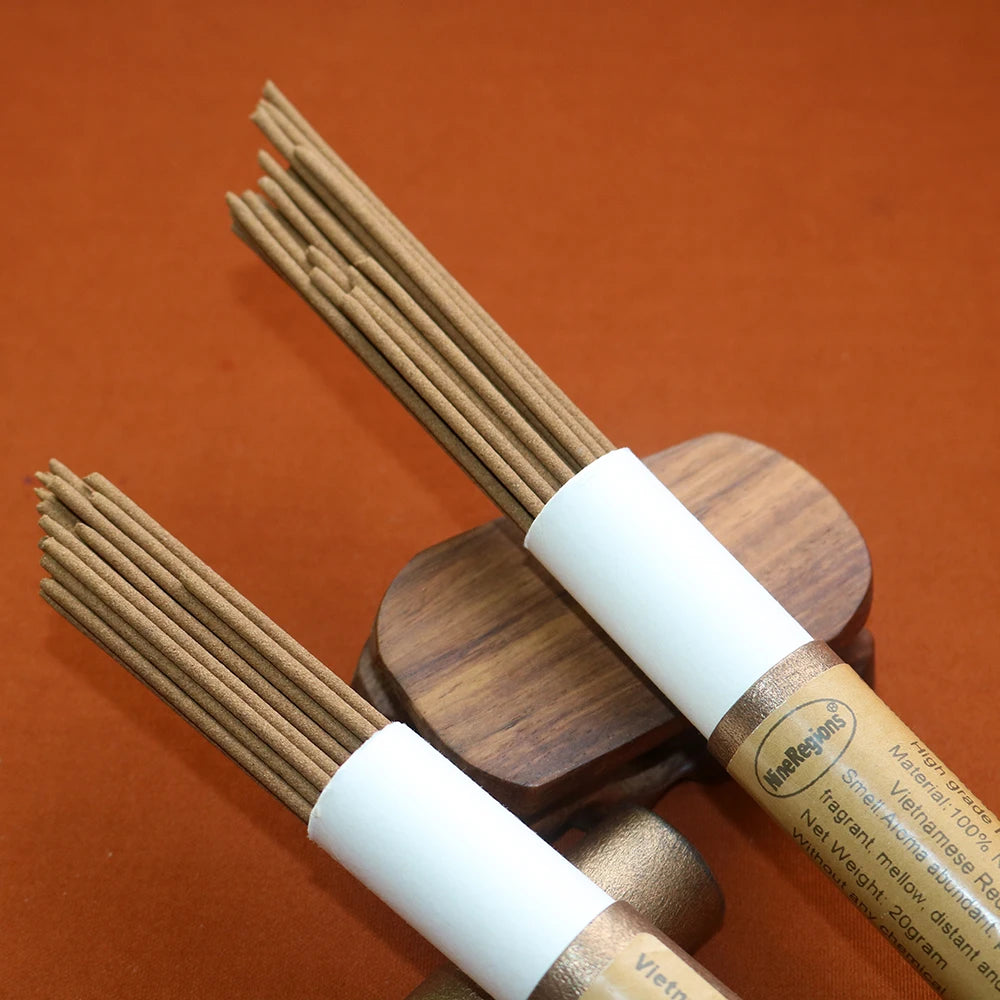 Authentic Natural Vietnamese Phuoc-Son Red Soil Oud Wood Decor Incense Stick 20g Self-Handmade For Meditation Home Indoor Yoga