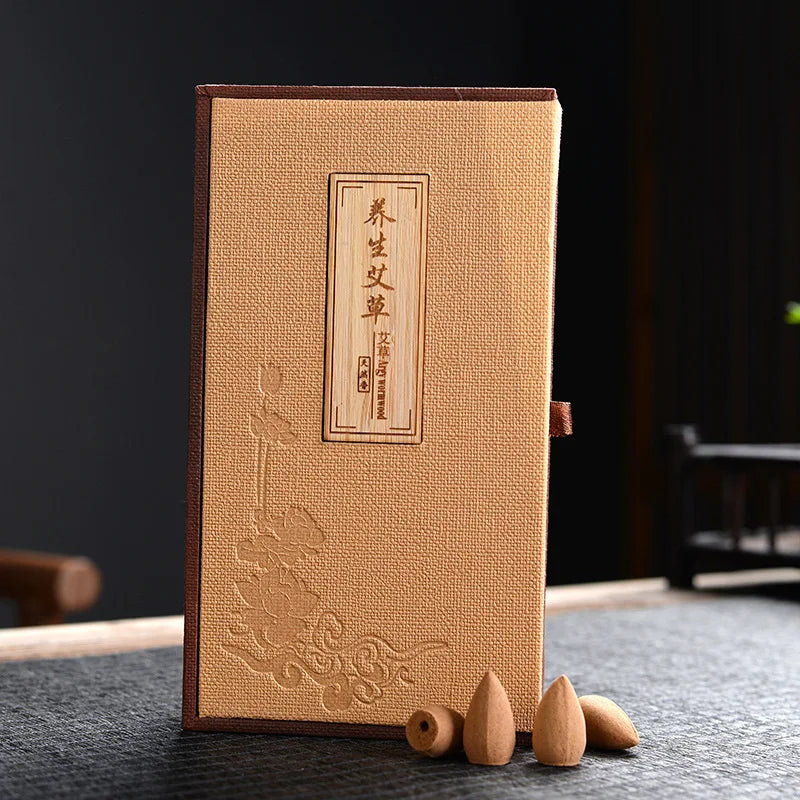 Natural Backflow Cones, Agarwood , Sandalwood , Home Indoor Air Purifying Incense Burner, Aromatherapy Gif